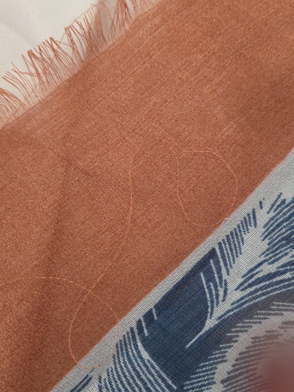 Blue and Brown Womans Scarf - Picture 4 of 6
